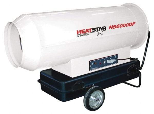 Heatstar - 610,000 BTU Rating, Diesel Forced Air Heater - 14,250 Sq Ft Max Heating Area, 35.6 Gal Capacity, Fuel with Diesel, Kerosene, JP-8 & Jet8 - Makers Industrial Supply