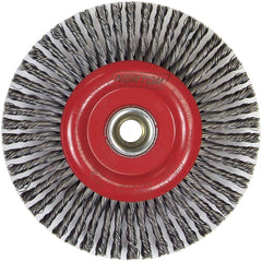 Norton - 6-7/8" OD, 5/8-11 Arbor Hole, Stringer Bead Carbon Wheel Brush - Makers Industrial Supply