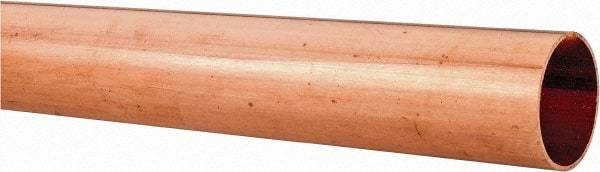 Mueller Industries - 2' Long, 1-1/8" OD x 1" ID, Grade C12200 Copper Water (M) Tube - 0.035" Wall Thickness, 0.464 Ft/Lb - Makers Industrial Supply