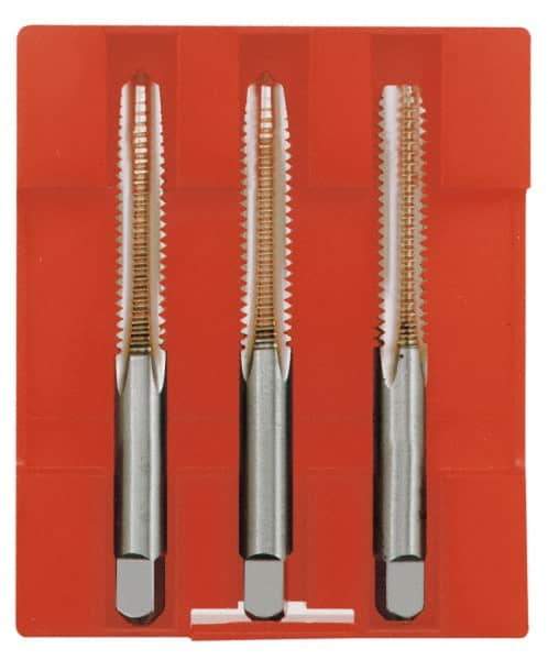 Cleveland - M16x2.00, 4 Flute, Bottoming, Plug & Taper, Bright Finish, High Speed Steel Tap Set - Right Hand Cut, 1.81" Thread Length, Series 1004 - Makers Industrial Supply