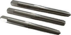 Cleveland - 1/4-20 UNC, 4 Flute, Bottoming, Plug & Taper, Bright Finish, High Speed Steel Tap Set - Right Hand Cut, 63.5mm OAL, 0.63" Thread Length - Makers Industrial Supply