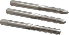 Cleveland - 1/4-20 UNC, 4 Flute, Bottoming, Plug & Taper, Bright Finish, High Speed Steel Tap Set - Right Hand Cut, 63.5mm OAL, 0.63" Thread Length - Makers Industrial Supply