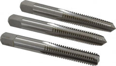 Cleveland - 3/8-16 UNC, 4 Flute, Bottoming, Plug & Taper, Bright Finish, High Speed Steel Tap Set - Right Hand Cut, 2.938" OAL, 3/4" Thread Length - Makers Industrial Supply