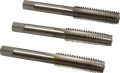 Cleveland - 7/16-14 UNC, 4 Flute, Bottoming, Plug & Taper, Bright Finish, High Speed Steel Tap Set - Right Hand Cut, 3-5/32" OAL, 0.88" Thread Length - Makers Industrial Supply