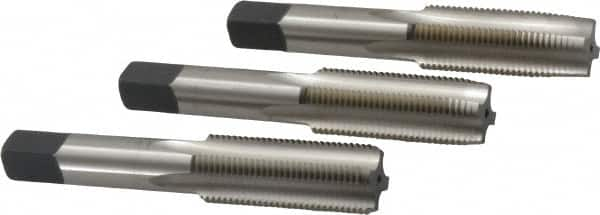 Cleveland - 11/16-16 UNF, 4 Flute, Bottoming, Plug & Taper, Bright Finish, High Speed Steel Tap Set - Right Hand Cut, 4.031" OAL, 1.09" Thread Length - Makers Industrial Supply