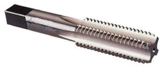 Hertel - 1-3/16 - 12 UNS 6 Flute Bright Finish High Speed Steel Straight Flute Standard Hand Tap - Bottoming, Right Hand Thread, 4" OAL, 1-1/2" Thread Length, H4 Limit - Exact Industrial Supply