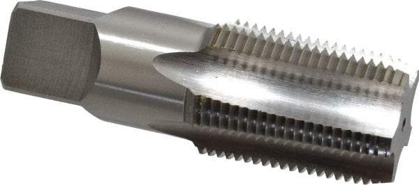 Cleveland - 1 - 11-1/2 NPT Thread, 5 Flute Standard Pipe Tap - 3-3/4" OAL, 1-3/4" Thread Length, 1-1/8" Shank Diam, Bright Finish, High Speed Steel - Exact Industrial Supply