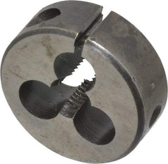 Cle-Line - 1/4-28 UNF Thread, 1" Outside Diam High Speed Steel Round Die - 3/8" Thick, Right Hand Thread, Adjustable - Exact Industrial Supply