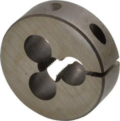 Cle-Line - 5/16-24 UNF Thread, 1-1/2" Outside Diam High Speed Steel Round Die - 1/2" Thick, Right Hand Thread, Adjustable - Exact Industrial Supply