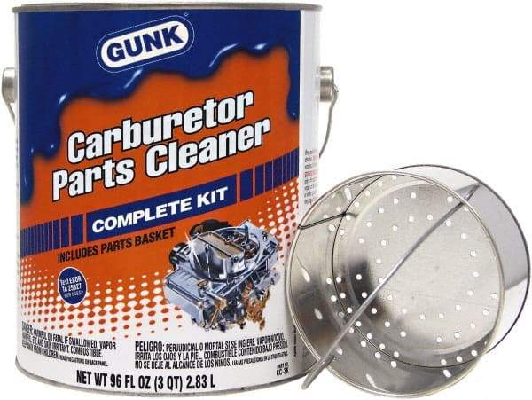 Gunk - Nonchlorinated Carburetor & Parts Cleaner - 96 oz Pail with Dip Basket - Makers Industrial Supply