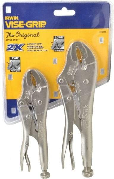 Irwin - 2 Piece Locking Plier Set - Comes in Display Card - Makers Industrial Supply