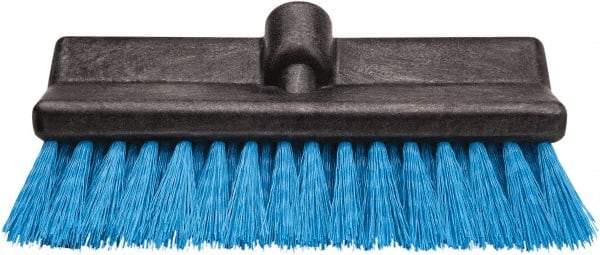 Harper Brush - 2-1/4" Bristle Length, Polypropylene Deck Scrub Brush - 10" Wide Head, 10" OAL, Black, Polypropylene Block - Makers Industrial Supply