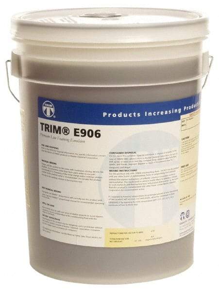 Master Fluid Solutions - Trim E906, 5 Gal Pail Cutting & Grinding Fluid - Water Soluble, For Gear Hobbing, Heavy-Duty Broaching, Machining, Surface/Pocket/Thread Milling - Makers Industrial Supply