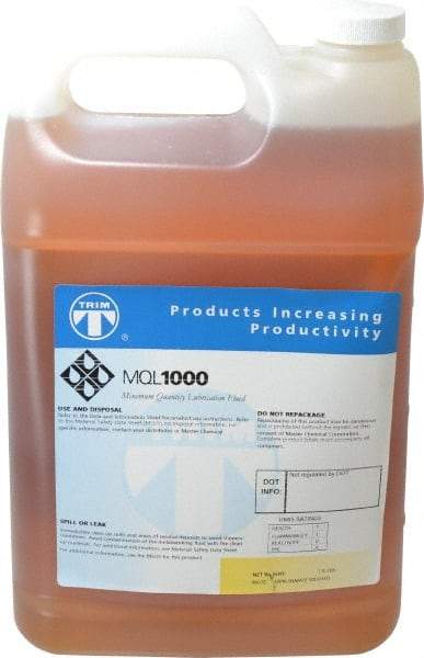 Master Fluid Solutions - Trim MQL 1000, 1 Gal Bottle Cutting Fluid - Straight Oil, For Drilling, Milling, Reaming, Sawing, Tapping - Makers Industrial Supply