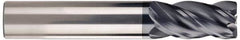 SGS - 1", 4 Flute, Single End, Solid Carbide, 0.04" Corner Radius End Mill - 4" OAL, Right Hand Flute, 1-1/2" LOC, Right Hand Cut - Makers Industrial Supply