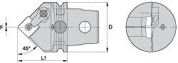 Kennametal - Neutral Cut, Size KM63, SN.. Insert Compatiblity, External Modular Turning & Profiling Cutting Unit Head - 60mm Head Length, Through Coolant, Series Kenloc - Makers Industrial Supply