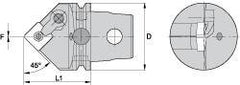 Kennametal - Neutral Cut, Size KM63, SN.. Insert Compatiblity, External Modular Turning & Profiling Cutting Unit Head - 60mm Head Length, Through Coolant, Series Kenloc - Makers Industrial Supply