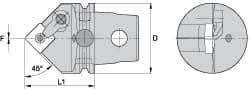 Kennametal - Neutral Cut, Size KM63, SN.. Insert Compatiblity, External Modular Turning & Profiling Cutting Unit Head - 60mm Head Length, Through Coolant, Series Kenloc - Makers Industrial Supply