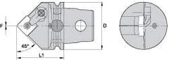 Kennametal - Neutral Cut, Size KM63, SN.. Insert Compatiblity, External Modular Turning & Profiling Cutting Unit Head - 60mm Head Length, Through Coolant, Series Kenloc - Makers Industrial Supply