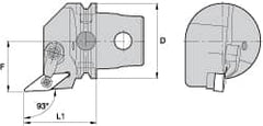 Kennametal - Left Hand Cut, Size KM63, VN.. Insert Compatiblity, External Modular Turning & Profiling Cutting Unit Head - 43mm Ctr to Cutting Edge, 60mm Head Length, Through Coolant, Series Kenloc - Makers Industrial Supply