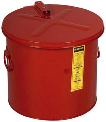 Justrite - 8 Gallon Capacity, Coated Steel, Red Dip Tank - 14-1/4 Inch High x 15-5/8 Inch Diameter, Includes Fusible Link - Makers Industrial Supply