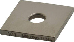 Mitutoyo - 0.101" Square Steel Gage Block - Accuracy Grade 0, Includes Certificate of Inspection - Makers Industrial Supply