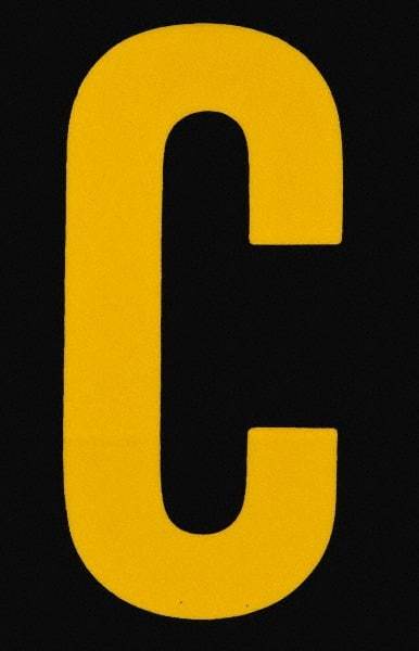 Made in USA - Letter Label - Legend: C, English, Yellow & Black - Makers Industrial Supply