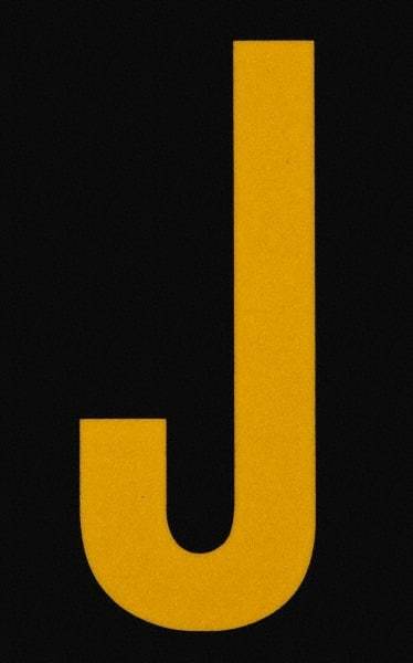 Made in USA - Letter Label - Legend: J, English, Yellow & Black - Makers Industrial Supply