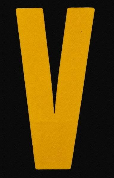 Made in USA - Letter Label - Legend: V, English, Yellow & Black - Makers Industrial Supply