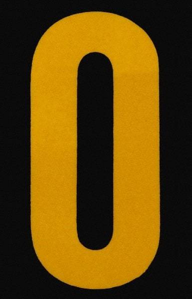 Made in USA - Number Label - Legend: 0, English, Yellow & Black - Makers Industrial Supply