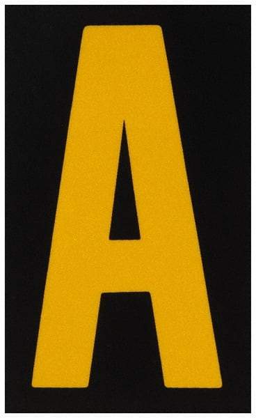 Made in USA - Letter Label - Legend: A, English, Yellow & Black - Makers Industrial Supply