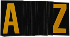 Made in USA - Letter Label - Legend: A-Z, English, Yellow & Black - Makers Industrial Supply