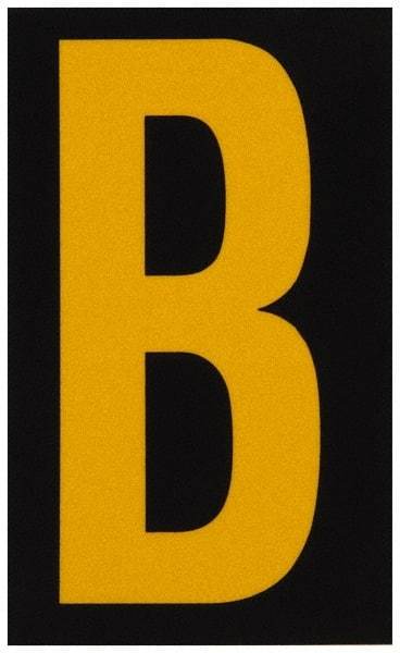 Made in USA - Letter Label - Legend: B, English, Yellow & Black - Makers Industrial Supply