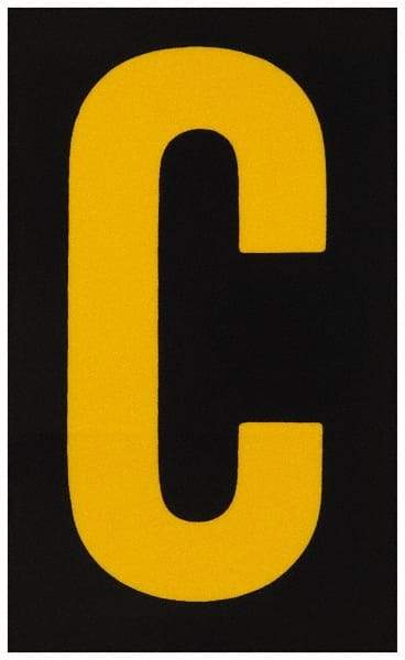 Made in USA - Letter Label - Legend: C, English, Yellow & Black - Makers Industrial Supply