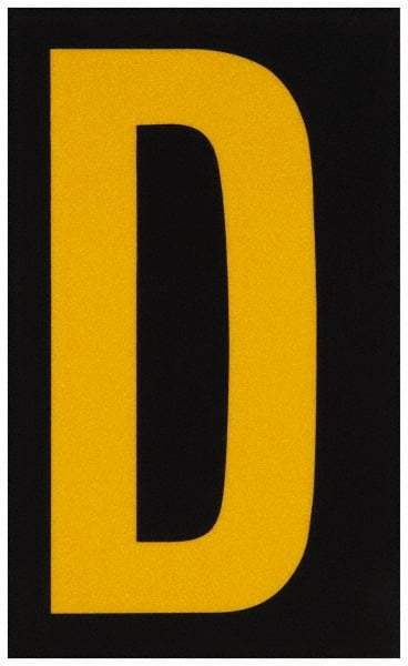 Made in USA - Letter Label - Legend: D, English, Yellow & Black - Makers Industrial Supply