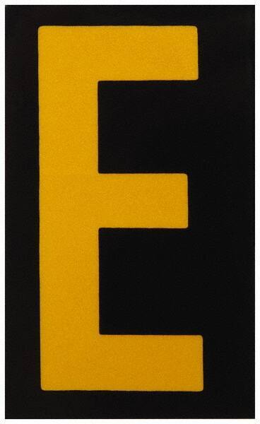 Made in USA - Letter Label - Legend: E, English, Yellow & Black - Makers Industrial Supply