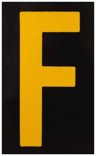 Made in USA - Letter Label - Legend: F, English, Yellow & Black - Makers Industrial Supply