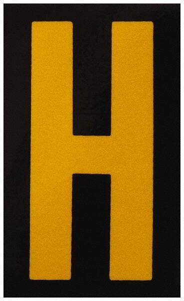 Made in USA - Letter Label - Legend: H, English, Yellow & Black - Makers Industrial Supply