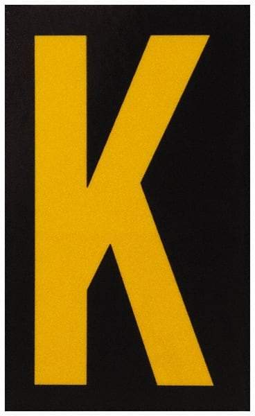 Made in USA - Letter Label - Legend: K, English, Yellow & Black - Makers Industrial Supply