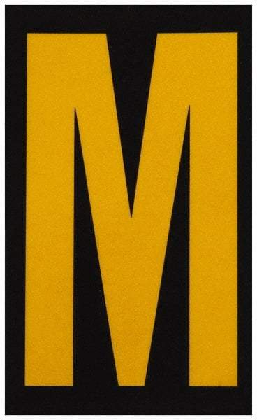 Made in USA - Letter Label - Legend: M, English, Yellow & Black - Makers Industrial Supply