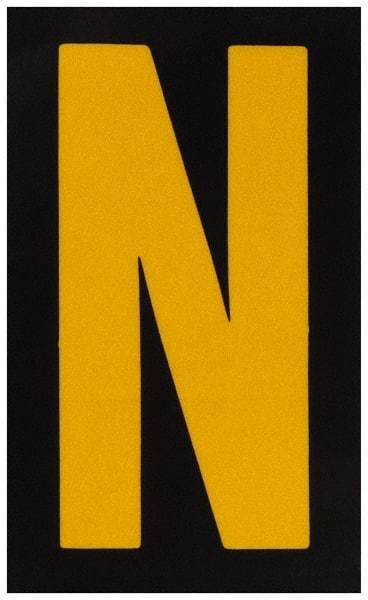 Made in USA - Letter Label - Legend: N, English, Yellow & Black - Makers Industrial Supply