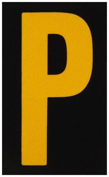 Made in USA - Letter Label - Legend: P, English, Yellow & Black - Makers Industrial Supply