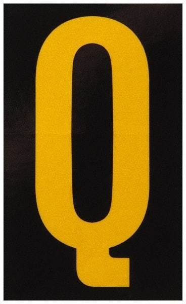 Made in USA - Letter Label - Legend: Q, English, Yellow & Black - Makers Industrial Supply