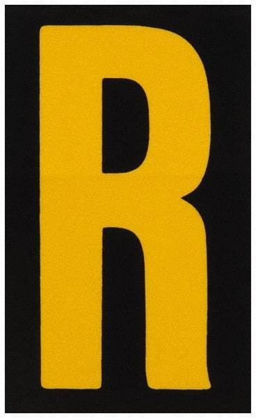 Made in USA - Letter Label - Legend: R, English, Yellow & Black - Makers Industrial Supply