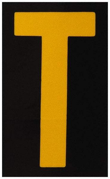 Made in USA - Letter Label - Legend: T, English, Yellow & Black - Makers Industrial Supply