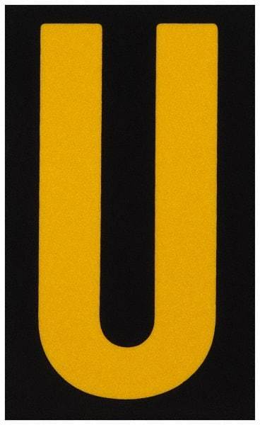 Made in USA - Letter Label - Legend: U, English, Yellow & Black - Makers Industrial Supply