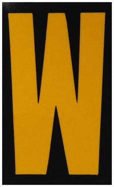 Made in USA - Letter Label - Legend: W, English, Yellow & Black - Makers Industrial Supply