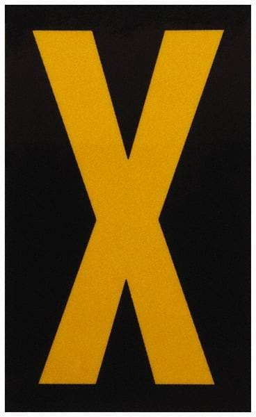 Made in USA - Letter Label - Legend: X, English, Yellow & Black - Makers Industrial Supply