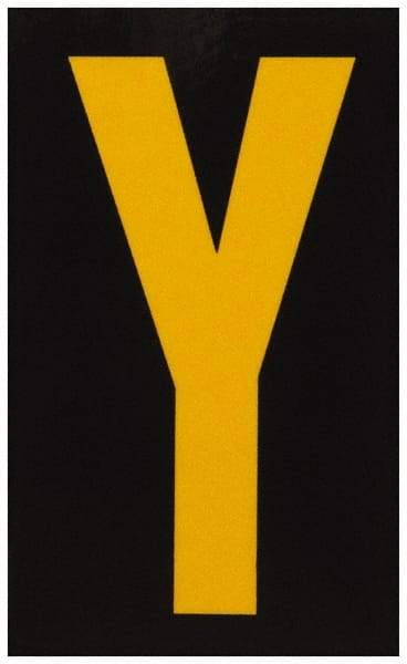 Made in USA - Letter Label - Legend: Y, English, Yellow & Black - Makers Industrial Supply