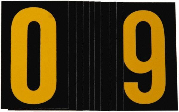 Made in USA - Letter Label - Legend: 0-9, English, Yellow & Black - Makers Industrial Supply